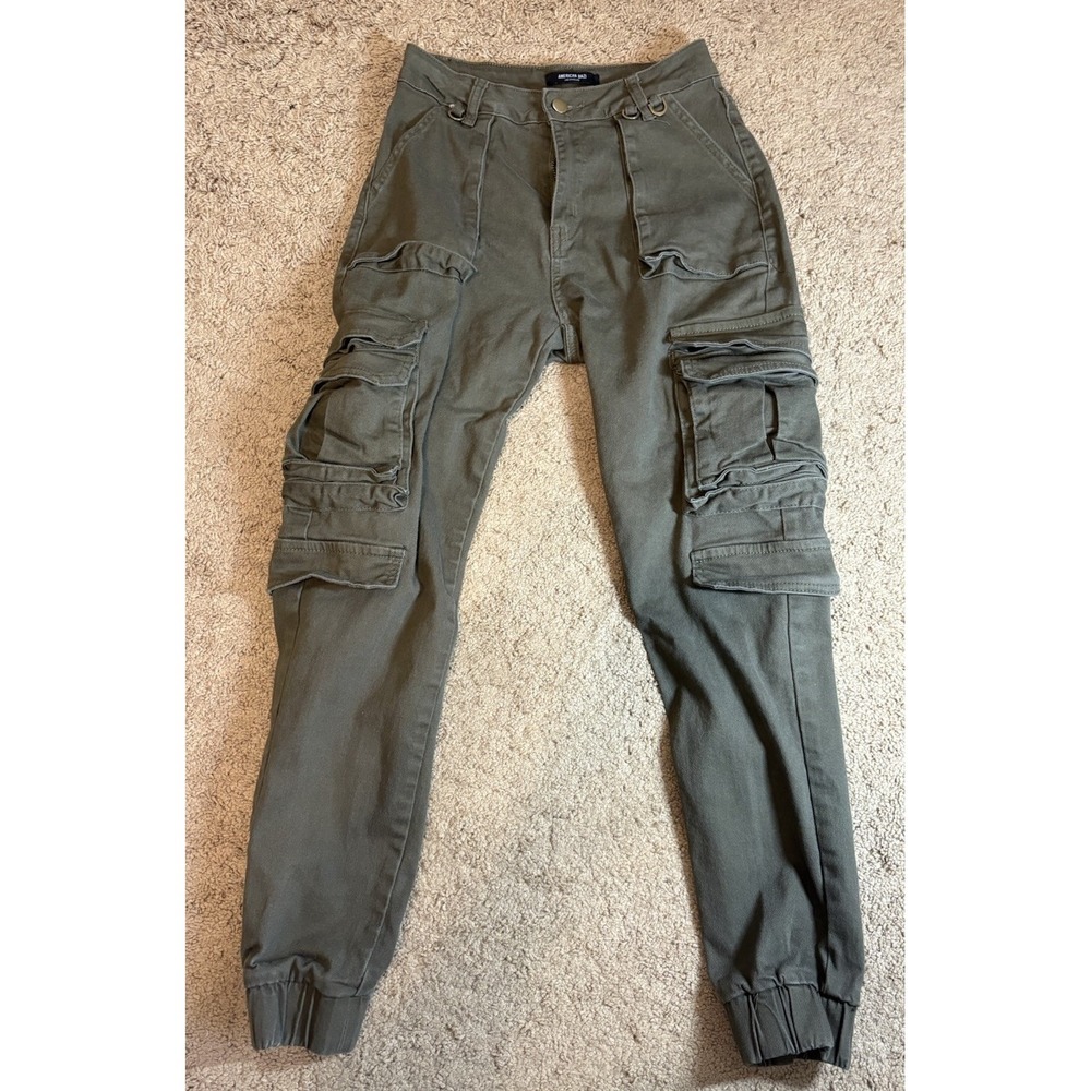 American Bazi Cargo Utility Joggers Womens Small Green Grunge Hip Hop